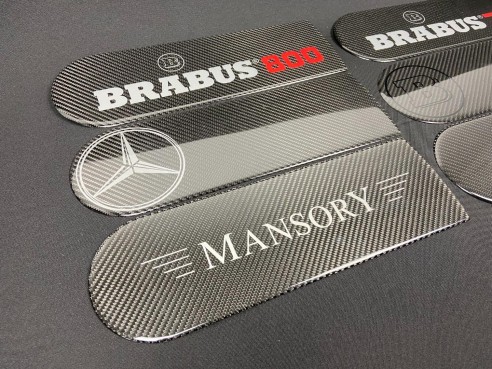  - Emblems - Carbon fiber rear spare wheel plate's emblem insertion for Mercedes-Benz W463 G-Class - 6 - Carbon fiber rear spare