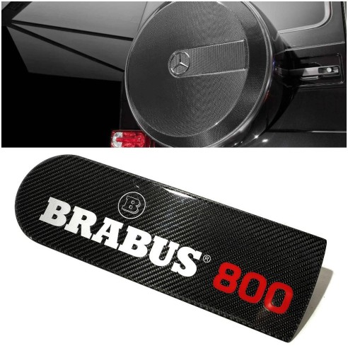 Carbon fiber rear spare tire wheel cover badge emblem logo Brabus 800 for Mercedes-Benz W463 G-Class…