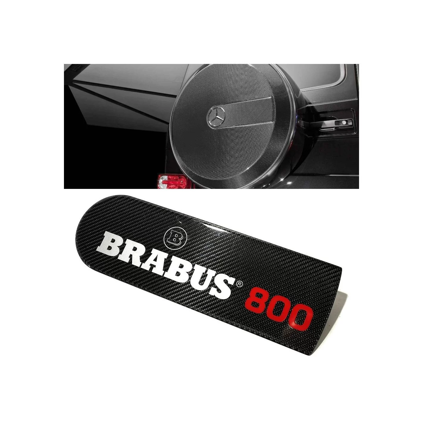 Carbon fiber rear spare tire wheel cover badge emblem logo Brabus 800 for Mercedes-Benz W463 G-Class…