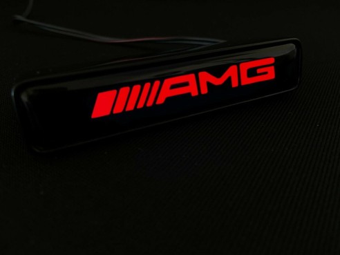 AMG Style RED Front Grille Badge Led Illuminated Logo for Mercedes-Benz cars