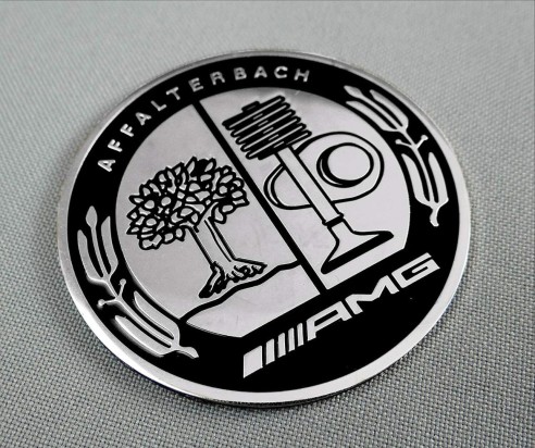 Metallic AMG Affalterbach Style logo badge for Mercedes-Benz cars