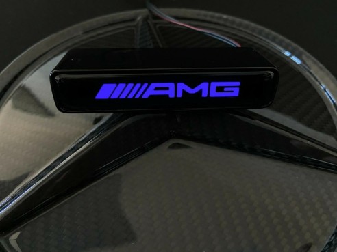 AMG Style BLUE Front Grille Badge Led Illuminated Logo for Mercedes-Benz cars