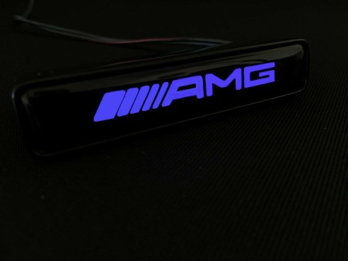 AMG Style BLUE Front Grille Badge Led Illuminated Logo for Mercedes-Benz cars