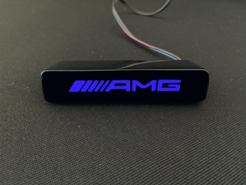 AMG Style BLUE Front Grille Badge Led Illuminated Logo for Mercedes-Benz cars