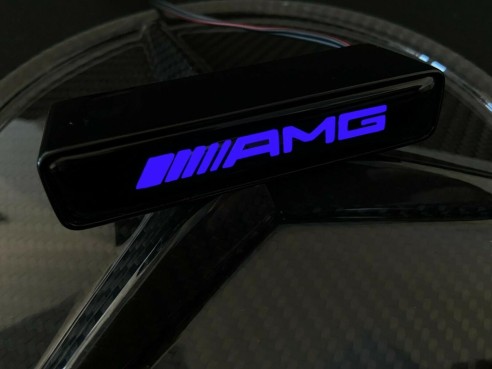 AMG Style BLUE Front Grille Badge Led Illuminated Logo for Mercedes-Benz cars