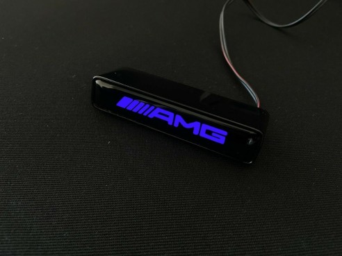 AMG Style BLUE Front Grille Badge Led Illuminated Logo for Mercedes-Benz cars