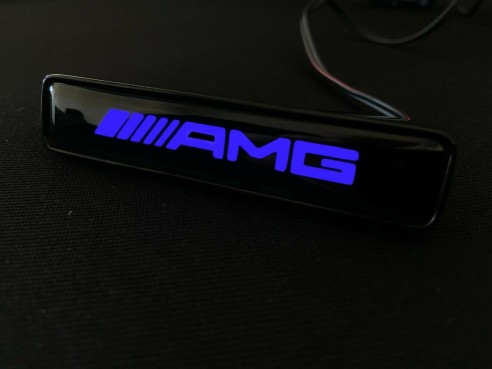 AMG Style BLUE Front Grille Badge Led Illuminated Logo for Mercedes-Benz cars