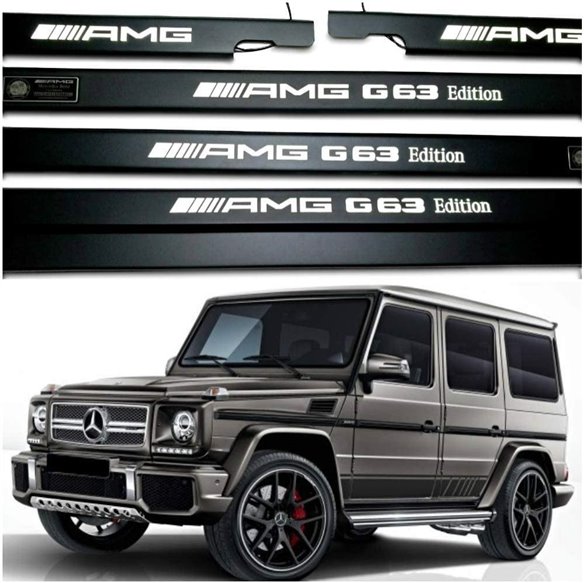 Metallic G63 AMG Edition LED Illuminated Door Sills for Mercedes-Benz G-Wagon W463