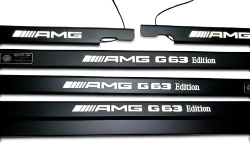 Metallic G63 AMG Edition LED Illuminated Door Sills for Mercedes-Benz G-Wagon W463