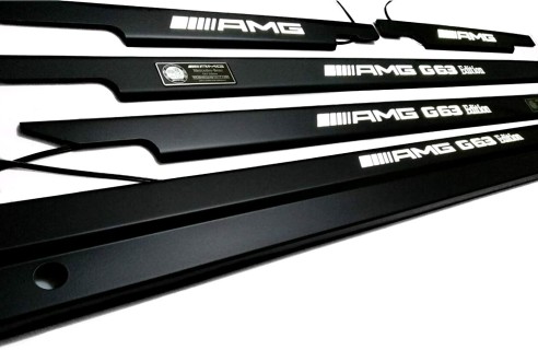 Metallic G63 AMG Edition LED Illuminated Door Sills for Mercedes-Benz G-Wagon W463