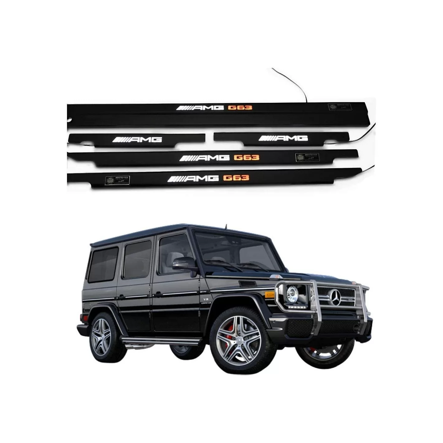 Metallic AMG G63 LED Illuminated Door Sills for Mercedes-Benz G-Class W463