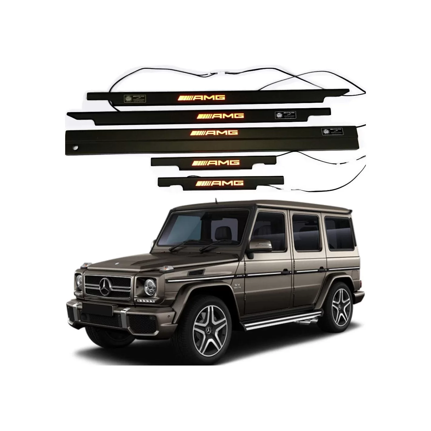 Metallic AMG LED Illuminated Door Sills for Mercedes-Benz W463 G-Class