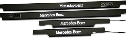 Metallic Black Matte LED Illuminated Door Sills for Mercedes-Benz G W463