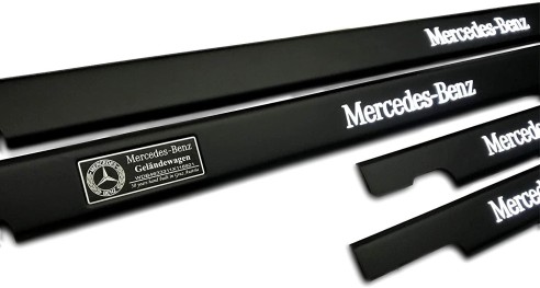 Metallic Black Matte LED Illuminated Door Sills for Mercedes-Benz G W463