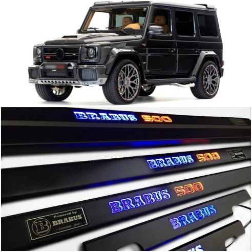 Metallic Brabus 500 LED Illuminated Door Sills for Mercedes-Benz W463