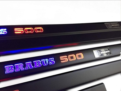 Metallic Brabus 500 LED Illuminated Door Sills for Mercedes-Benz W463