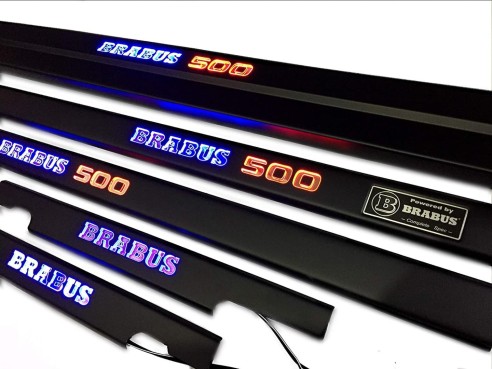 Metallic Brabus 500 LED Illuminated Door Sills for Mercedes-Benz W463