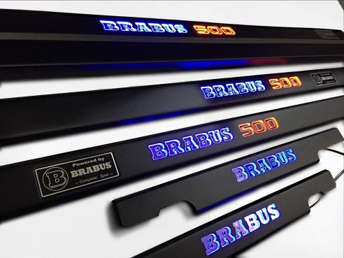 Metallic Brabus 500 LED Illuminated Door Sills for Mercedes-Benz W463