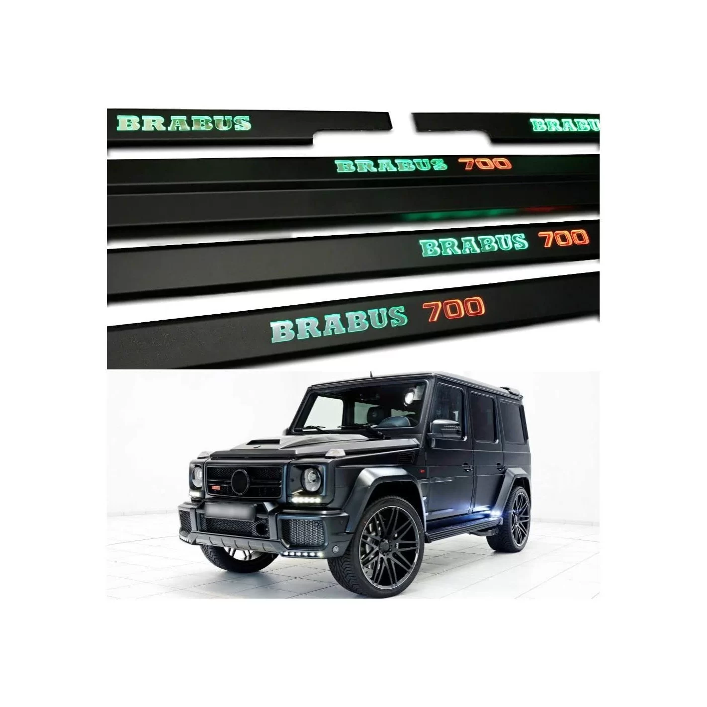 Metallic Brabus 700 LED Illuminated Door Sills for Mercedes-Benz G W463