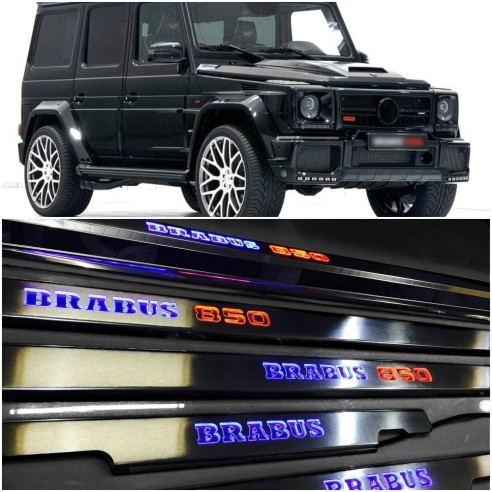 Metallic Brabus 850 LED Illuminated Door Sills for Mercedes-Benz G-Wagon W463