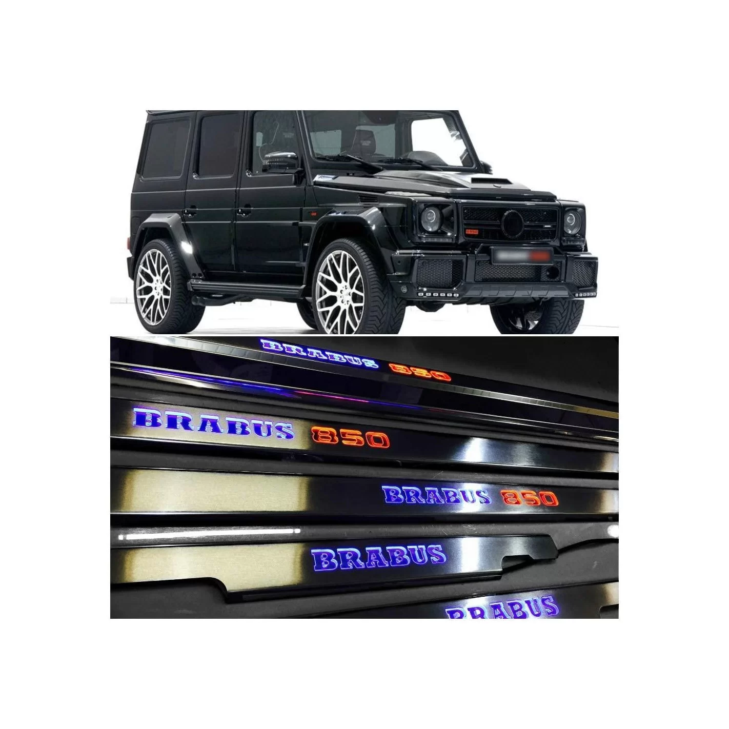 Metallic Brabus 850 LED Illuminated Door Sills for Mercedes-Benz G-Wagon W463