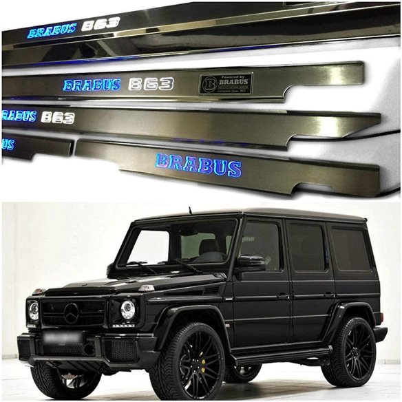 Metallic Brabus B63 LED Illuminated Door Sills for Mercedes-Benz G-Wagon W463 5 pcs