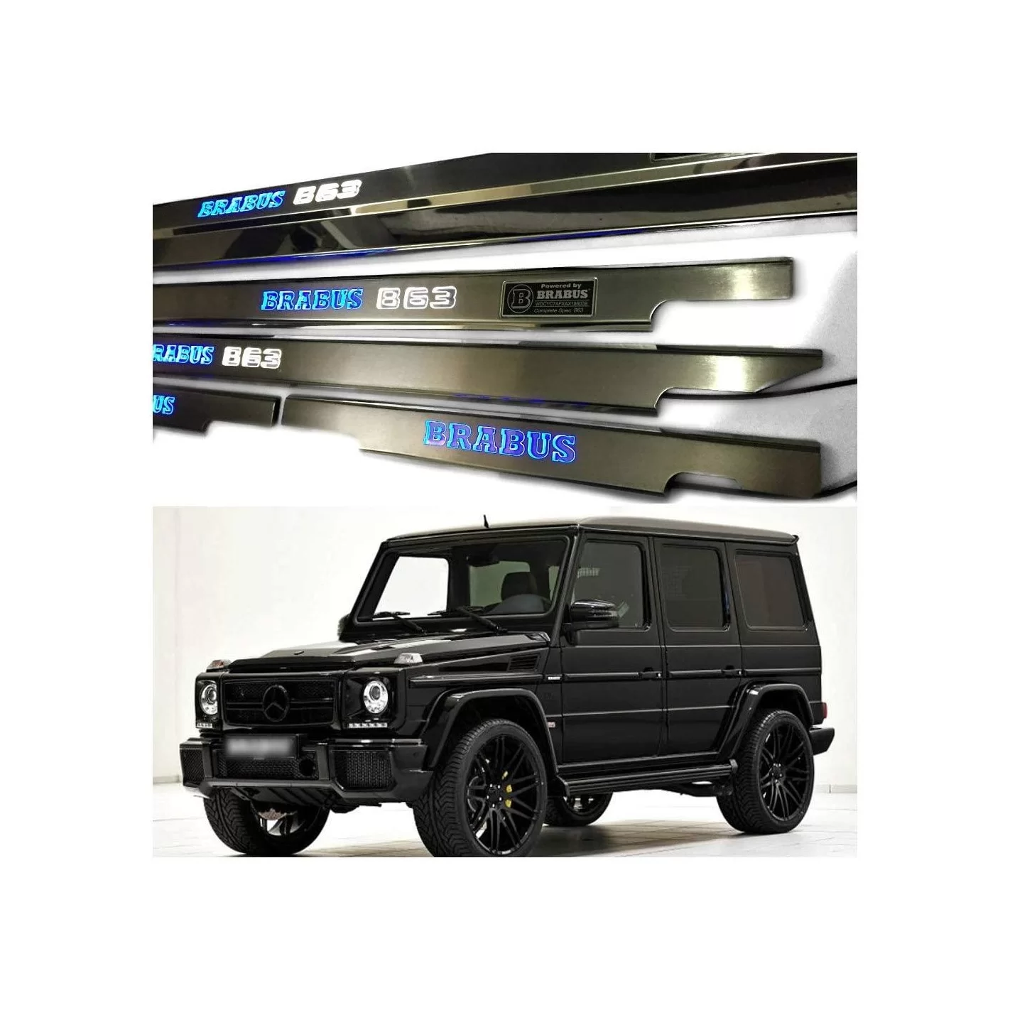 Metallic Brabus B63 LED Illuminated Door Sills for Mercedes-Benz G-Wagon W463 5 pcs