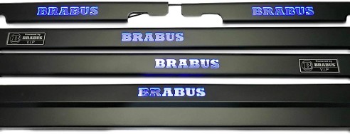 Metallic Brabus Black Matte LED Illuminated Door Sills for Mercedes-Benz W463