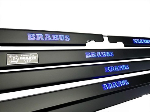 Metallic Brabus Black Matte LED Illuminated Door Sills for Mercedes-Benz W463