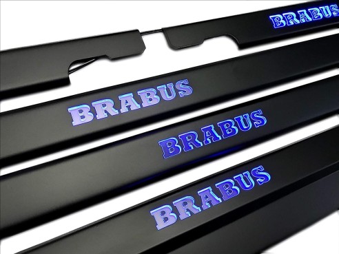 Metallic Brabus Black Matte LED Illuminated Door Sills for Mercedes-Benz W463