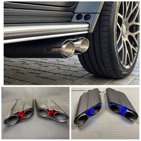 Brabus style exhaust pipes mufflers Rocket Edition for Mercedes-Benz W463A W464 G-Class