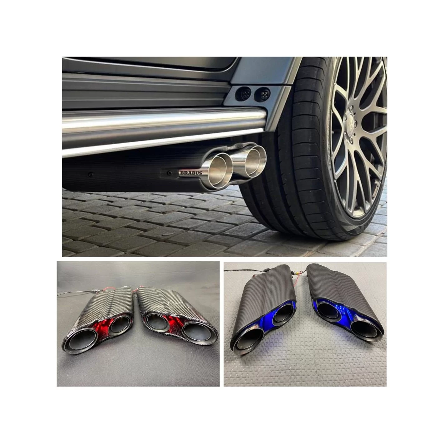 Brabus style exhaust pipes mufflers Rocket Edition for Mercedes-Benz W463A W464 G-Class