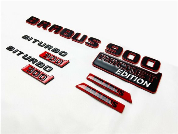 Metallic Brabus Rocket G900 style emblem badges set for Mercedes-Benz W463A W464 G-Class