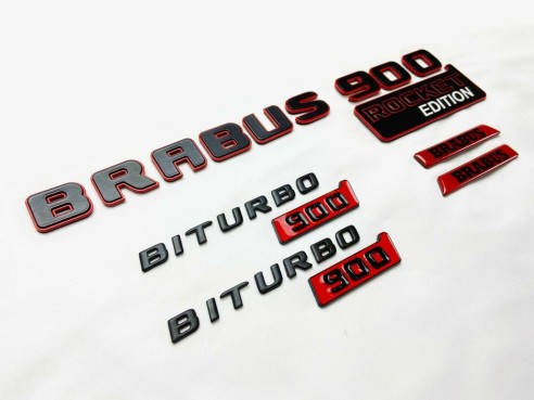 Metallic Brabus Rocket G900 style emblem badges set for Mercedes-Benz W463A W464 G-Class