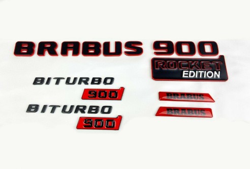 Metallic Brabus Rocket G900 style emblem badges set for Mercedes-Benz W463A W464 G-Class