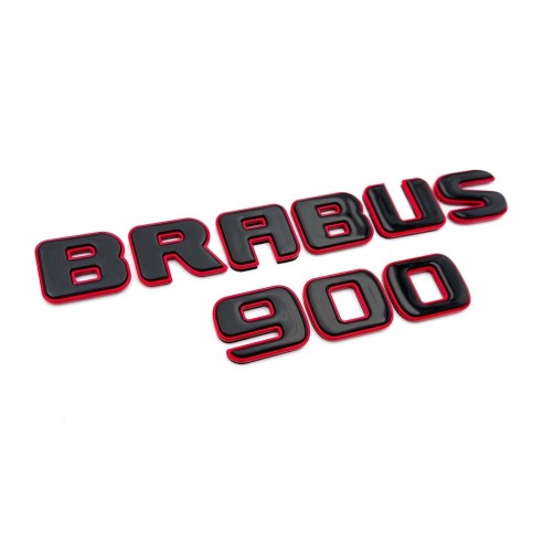 Metallic emblems badges Brabus 900 ROCKET style for Mercedes-Benz G-Class W463A Black Red Set