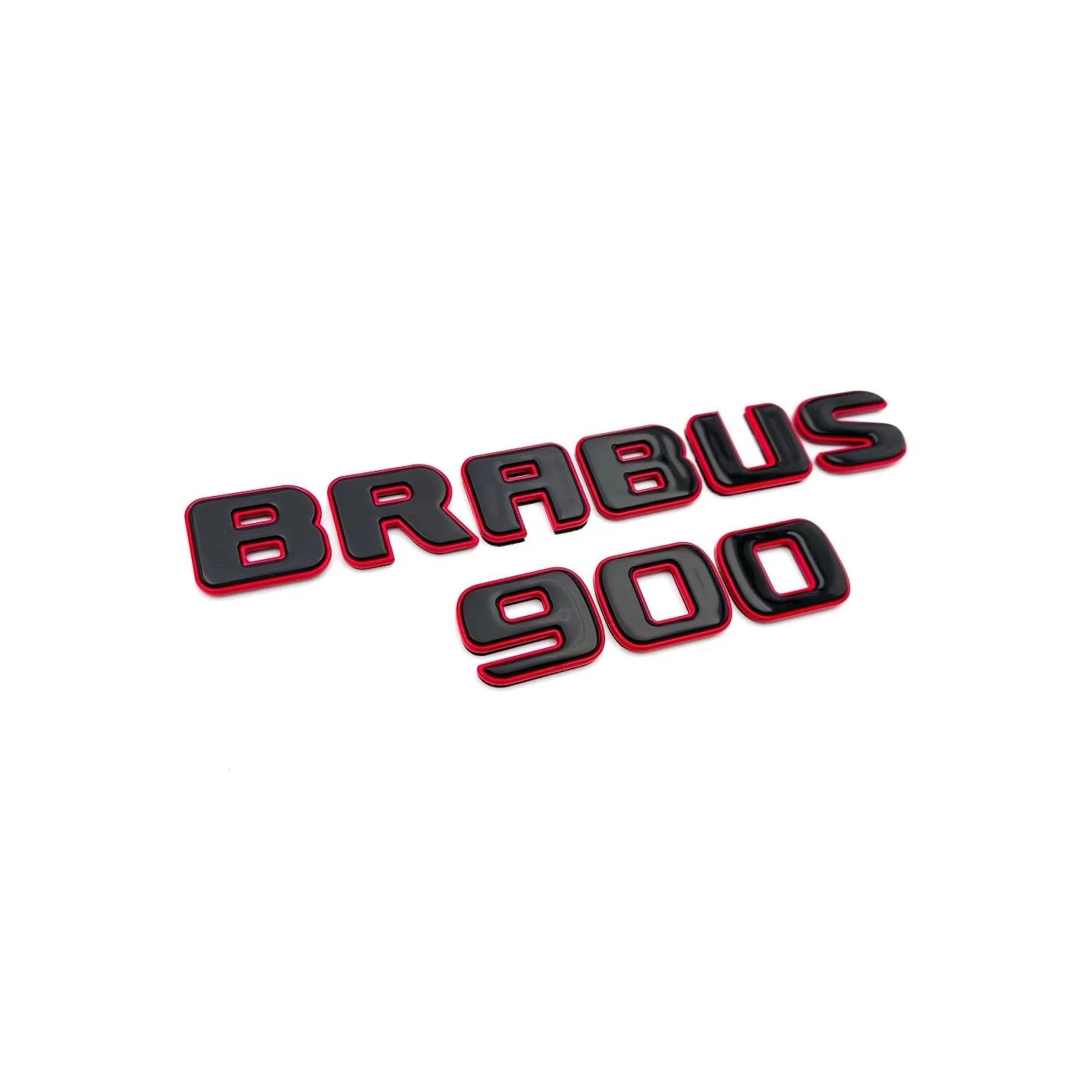 Metallic emblems badges Brabus 900 ROCKET style for Mercedes-Benz G-Class W463A Black Red Set