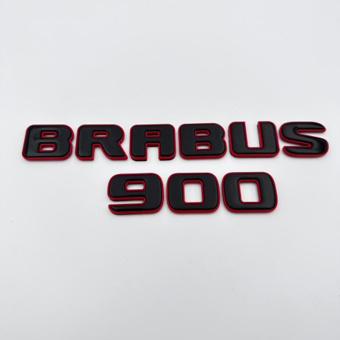 Metallic emblems badges Brabus 900 ROCKET style for Mercedes-Benz G-Class W463A Black Red Set