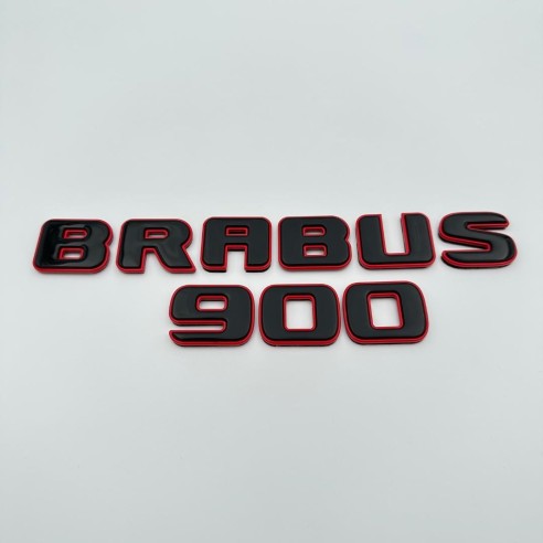 Metallic emblems badges Brabus 900 ROCKET style for Mercedes-Benz G-Class W463A Black Red Set