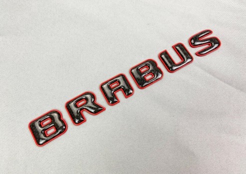 Brabus ROCKET style emblem logo red metallic with carbon for Mercedes-Benz W463A W464 G-Class