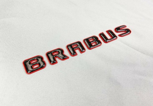 Brabus ROCKET style emblem logo red metallic with carbon for Mercedes-Benz W463A W464 G-Class