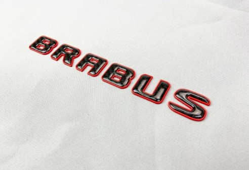 Brabus ROCKET style emblem logo red metallic with carbon for Mercedes-Benz W463A W464 G-Class