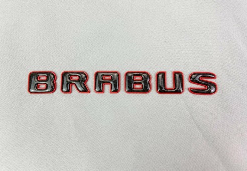 Brabus ROCKET style emblem logo red metallic with carbon for Mercedes-Benz W463A W464 G-Class