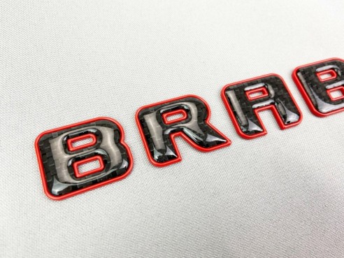 Brabus ROCKET style emblem logo red metallic with carbon for Mercedes-Benz W463A W464 G-Class