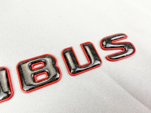 Brabus ROCKET style emblem logo red metallic with carbon for Mercedes-Benz W463A W464 G-Class