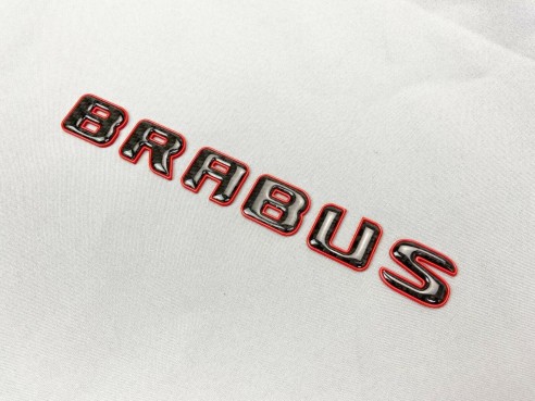 Brabus ROCKET style emblem logo red metallic with carbon for Mercedes-Benz W463A W464 G-Class