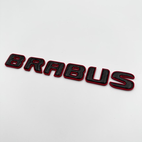 Brabus ROCKET style emblem logo red metallic with carbon for Mercedes-Benz W463A W464 G-Class