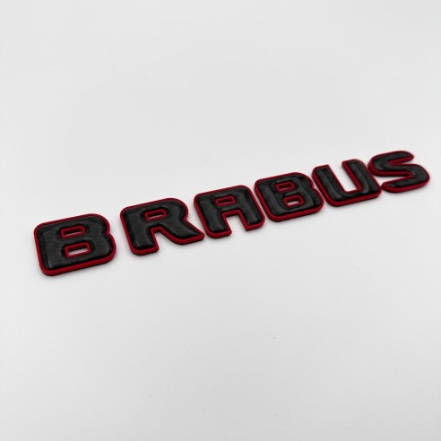 Brabus ROCKET style emblem logo red metallic with carbon for Mercedes-Benz W463A W464 G-Class