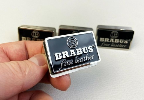 Metallic Brabus Fine Leather black seats emblems badges logos set for Mercedes-Benz W463 G-Class