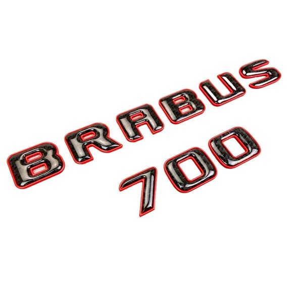 Brabus 700 emblem logo red metallic with carbon for Mercedes-Benz W463A W464 G-Class